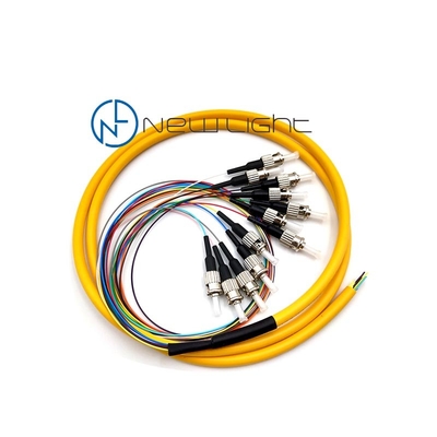 Kabel światłowodowy jednomodowy 1 m LSZH 0,9 mm FC UPC / APC 12 Strand