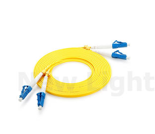 LC - LC Single Mode 9/125 Żółty kabel światłowodowy PVC Podwójny światłowód 2,0 / 3,0 mm