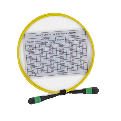 kupować Żeński kabel OS2 9/125 MPO MTP 12 światłowodowy wielomodowy kabel krosowy online manufacture