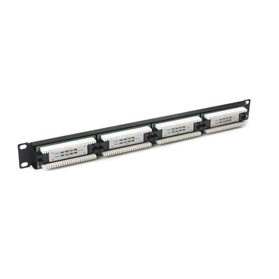 kupować 24-portowy panel krosowy Ethernet RJ45 do montażu w szafie rack, kompatybilny z kablami od Cat5e do Cat7 online manufacture