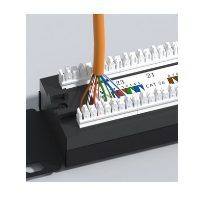 kupować Metalowy panel krosowniczy Ethernet RJ45 24 porty z prowadnicą kabli do sieci Cat5e/Cat6/Cat6a/Cat7 online manufacture