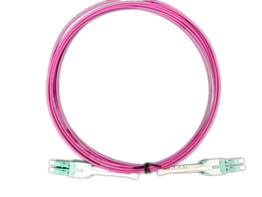 kupować LC Unitboot OM4 Magenta Duplex Optical Fiber Patch Cord z dostosowalną długością online manufacture