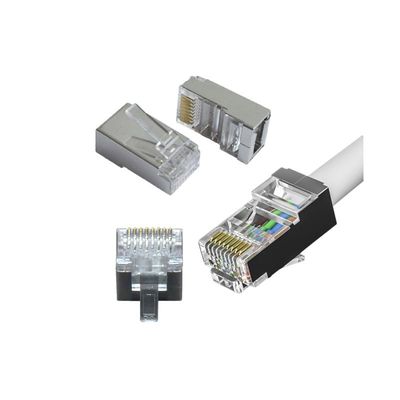 kupować OEM CAT7 RJ45 konektor z ferrytowymi wierzchołkami dla szerokości pasma 600 MHz i niskiego przesłuchu online manufacture