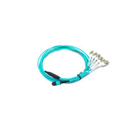 kupować 4 Dupleksowy kabel MPO MTP, zindywidualizowana długość Włókno światłowodowe Breakout z Aqua Color online manufacture