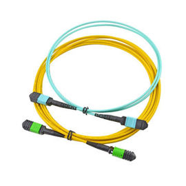 kupować Kabel 12 żyłowy MPO MTP, kable światłowodowe z żółtego koloru do SFP online manufacture