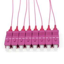 kupować OM4 SC / PC Pigtail światłowodowy, 1 M kabli światłowodowych 12 kolorów 0.9mm online manufacture