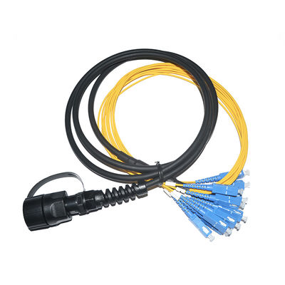 kupować Wodotrzymałe IP67 MPO-SC 12 rdzenia Single Mode Fiber Optic Patch Cord 3 Meter Fan-Out Cable online manufacture