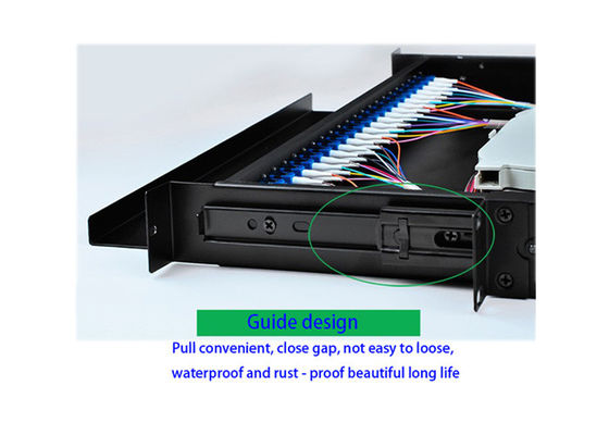 kupować Standardowy światłowodowy panel dystrybucyjny multimode z 24 adapterami LC / SC i konstrukcją do montażu w szafie rack dla sieci FTTH online manufacture