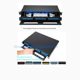 kupować Patch panel światłowodowy LC / SC / ST / FC 24 porty 1U czarny standardowy rozmiar online manufacture