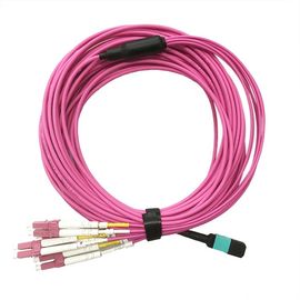 kupować 8 Światłowód MTP-4LC Duplex 10G OM3 Wiązka światłowodowa Fan Out / Breakout Cable online manufacture