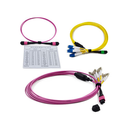 Niska strata wstawienia ≤ 0,35 dB 3,0 mm MPO do LC Kasety 12/24 MPO/MTP