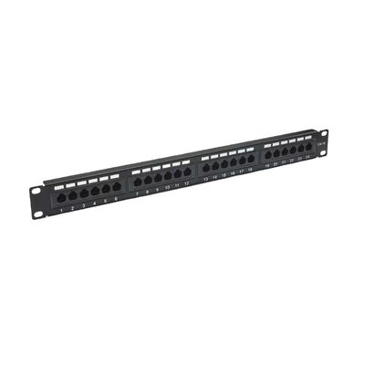 Płytka patch panel RJ45 z metalowym osłoną o 24 portach, certyfikowana RoHS/UL/CE dla Cat5e/Cat6/Cat6a/Cat7 Ethernet