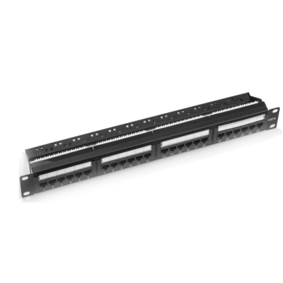 Metalowy RJ45 Ethernet Patch Panel Osłonięty Cat5e/Cat6/Cat6a/Cat7 Czarny 1U 2U Z Zarządzaniem Kablem