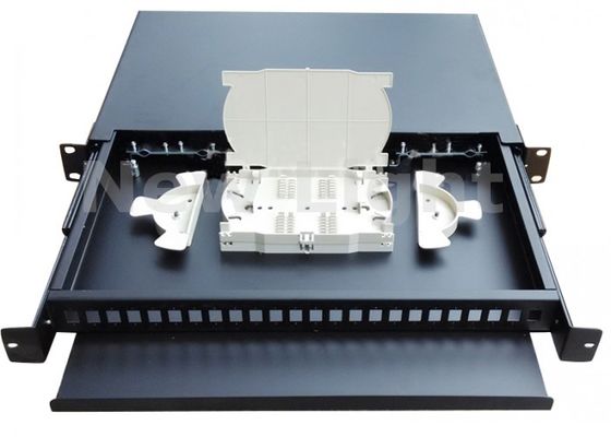 Wewnętrzny 19 cali 24 port typu Fiber Optic Pull Patch Panel Rack Mount Ramka dystrybucji