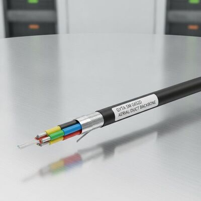 OPTYCZNY KABEL ŻYŁOWY GYTA z taśmą aluminiową, pancerzem, luźnymi tubami skręconymi i światłowodem jednomodowym G652D do napowietrznych kanałów kablowych