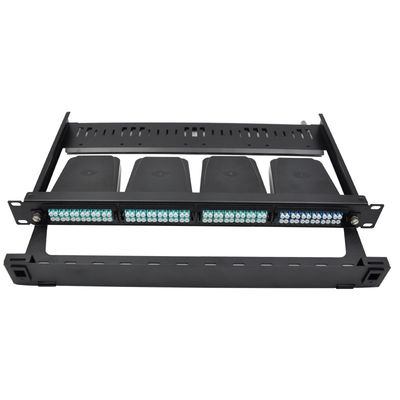 1U rack mountable Fiber Optic Patch Panel z 96core LC i SPCC Black Coating dla centrów danych