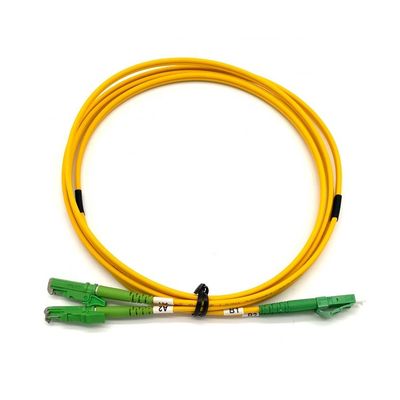 E2000 APC Metal Cap Connector Single Mode Fiber Optic Patch Cord z 3,0 mm PVC żółtą kurtką